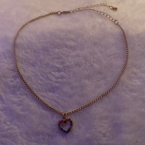 gold LGBTQ+ heart necklace